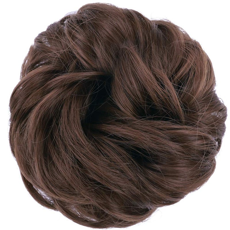 MORICA 2PCS Messy Hair Bun Hair Scrunchies Extension Curly Wavy fake hair bun Synthetic Chignon hair pieces for Women(8#) - Image 2